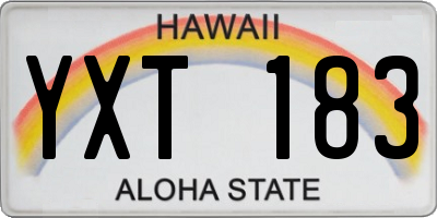 HI license plate YXT183
