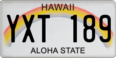 HI license plate YXT189