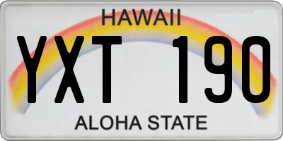 HI license plate YXT190