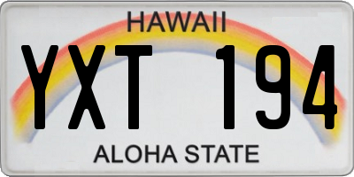 HI license plate YXT194