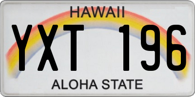 HI license plate YXT196