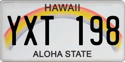 HI license plate YXT198