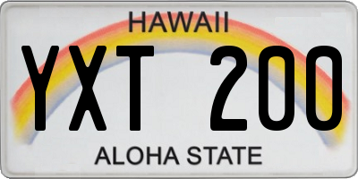 HI license plate YXT200