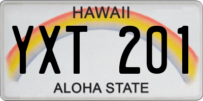 HI license plate YXT201