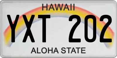 HI license plate YXT202