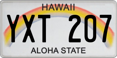 HI license plate YXT207