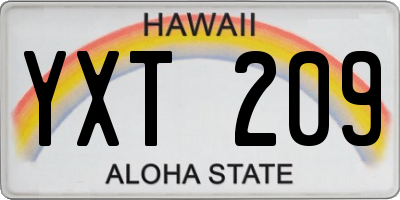 HI license plate YXT209
