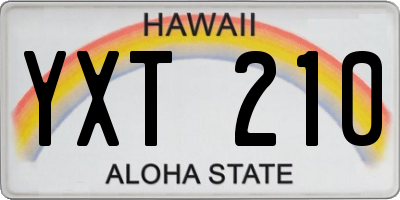 HI license plate YXT210