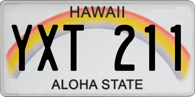 HI license plate YXT211