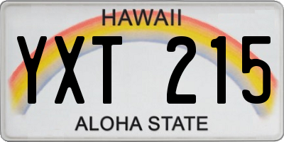 HI license plate YXT215