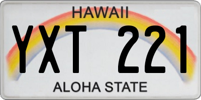 HI license plate YXT221