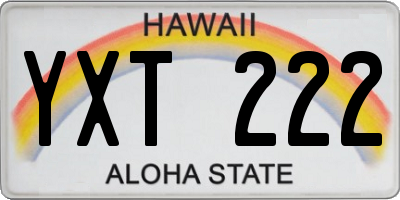 HI license plate YXT222