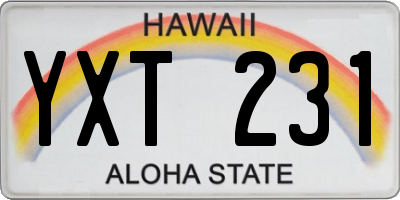 HI license plate YXT231