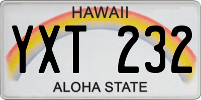 HI license plate YXT232