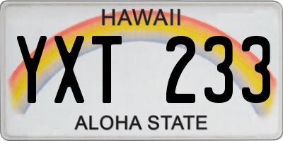 HI license plate YXT233