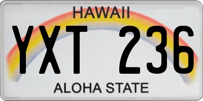 HI license plate YXT236
