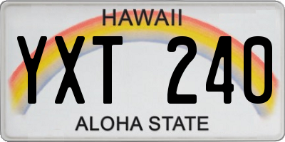 HI license plate YXT240