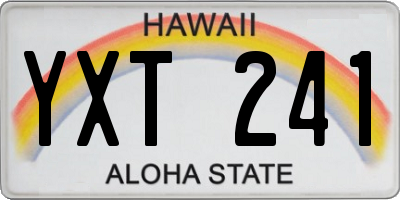 HI license plate YXT241