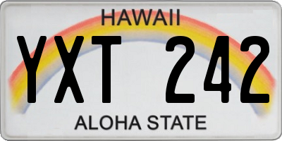HI license plate YXT242