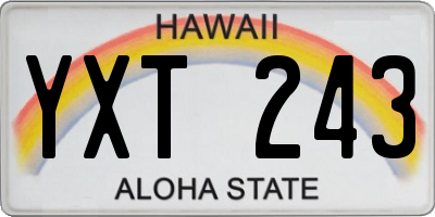 HI license plate YXT243