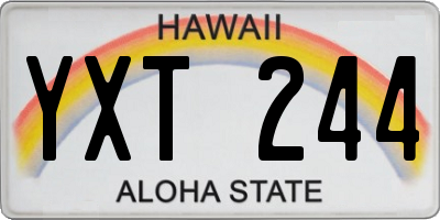 HI license plate YXT244