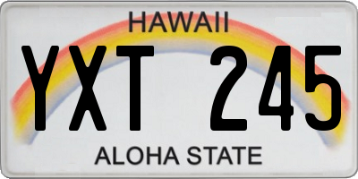 HI license plate YXT245
