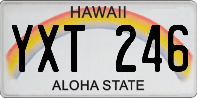 HI license plate YXT246