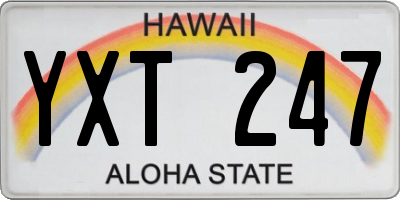 HI license plate YXT247