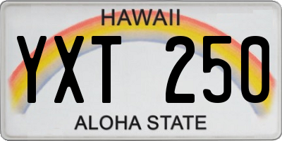 HI license plate YXT250