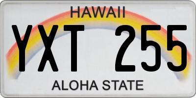 HI license plate YXT255