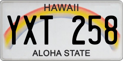 HI license plate YXT258