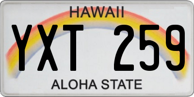 HI license plate YXT259