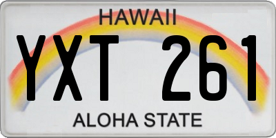 HI license plate YXT261
