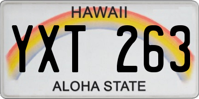 HI license plate YXT263