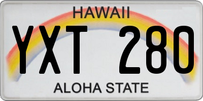 HI license plate YXT280