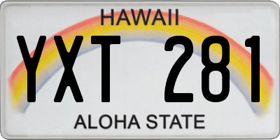 HI license plate YXT281