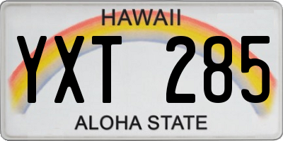 HI license plate YXT285