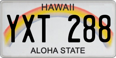 HI license plate YXT288