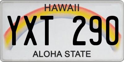 HI license plate YXT290