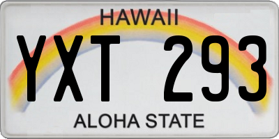 HI license plate YXT293