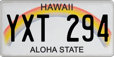 HI license plate YXT294