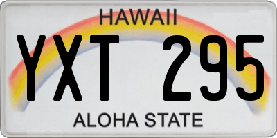 HI license plate YXT295