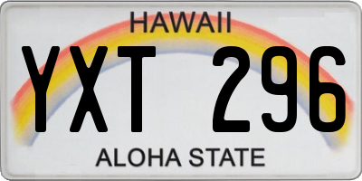 HI license plate YXT296