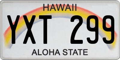 HI license plate YXT299