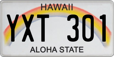 HI license plate YXT301