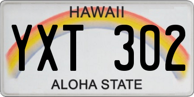 HI license plate YXT302