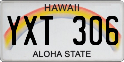 HI license plate YXT306