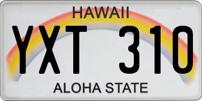 HI license plate YXT310