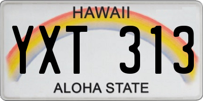 HI license plate YXT313