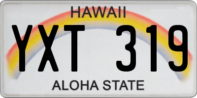 HI license plate YXT319